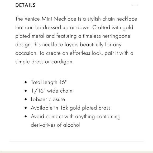 Gorjana 18k Gold Plated Mini Herringbone Necklace - Picture 7 of 7